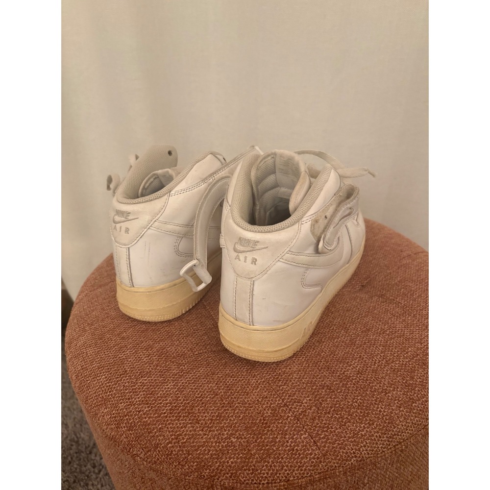 Nike Air Force 1 Mid 07 White Leather Sneakers 315123-111 - Picture 2 of 7